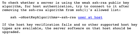 Ssh types key