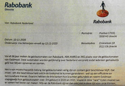 vervormen embargo koepel Politie waarschuwt voor nepbrief Rabobank met malafide qr-code - Security.NL