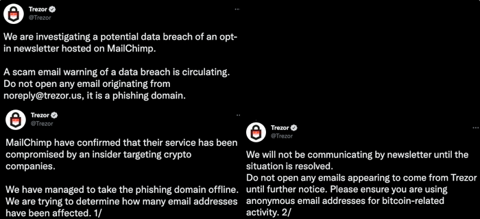 De aanvaller krijgt toegang tot de interne Mailchimp-tool en steelt de gegevens van de crypto-gebruikers