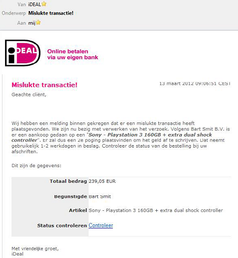 te rechtvaardigen levering aan huis Trouw Mislukte iDeal transactie blijkt phishingaanval - Security.NL